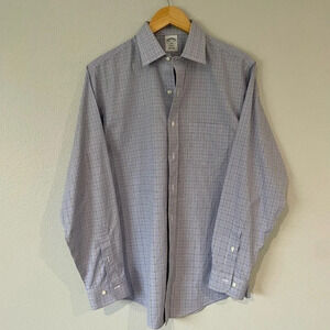 Brooks Brothers Regent Button Down Non-Iron Casual Shirt Blue Medium